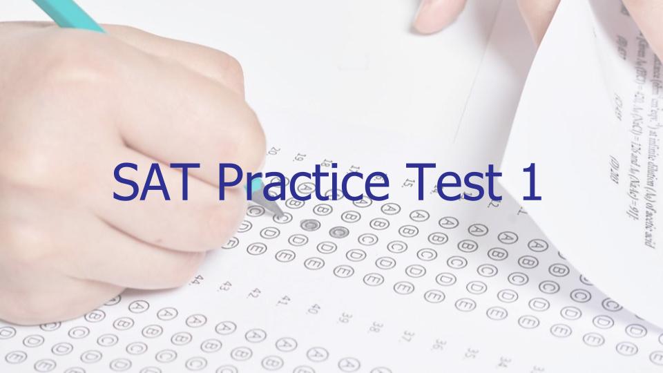 Free SAT Practice Test 1